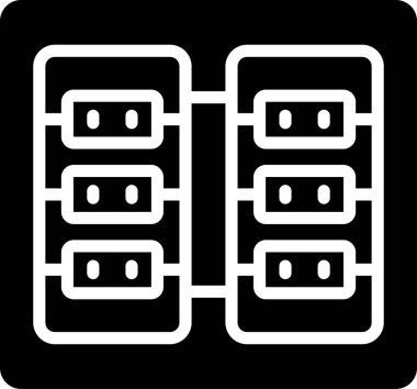 sunucu odası simgesi, vektör illüstrasyonu