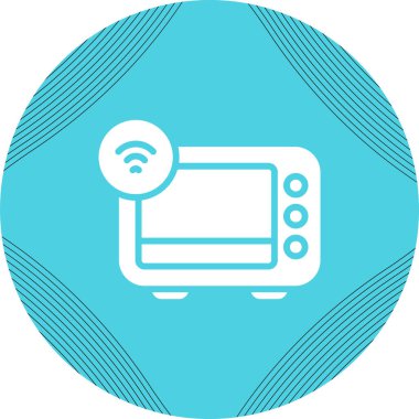 Smart Oven web simgesi, basit vektör illüstrasyonu