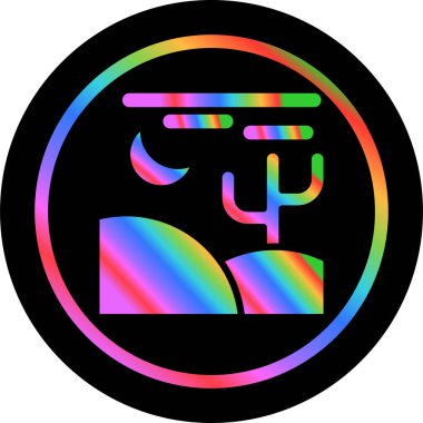 Çöl web simgesi, basit vektör illüstrasyonu