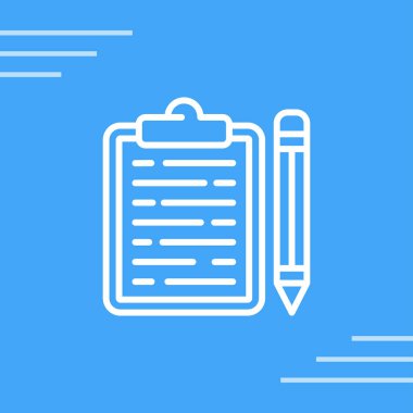 Kalem ikonlu pano. vektör illüstrasyonu 