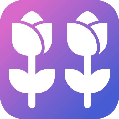 Gül web simgesi, basit vektör illüstrasyonu