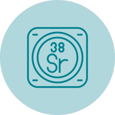 Stronsiyum kimyasal element simgesi beyaz arkaplanda izole edildi 