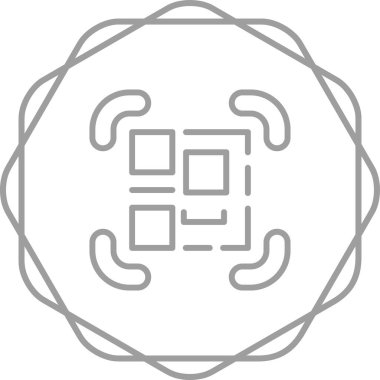 QR kod tarayıcı simgesi, basit vektör illüstrasyonu