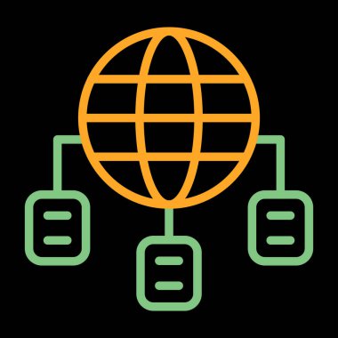 Servis simgesi olarak ağ, vektör illüstrasyonu 