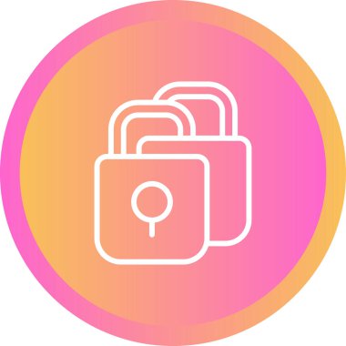 Asma kilit. Web simgesi basit illüstrasyon