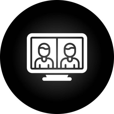 Telepresence simgesinin vektör illüstrasyonu 