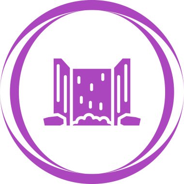 Şelale doğa simgesi, vektör illüstrasyonu