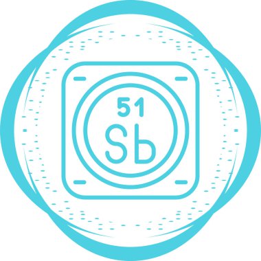 Antimon kimyasal element ağı basit illüstrasyon