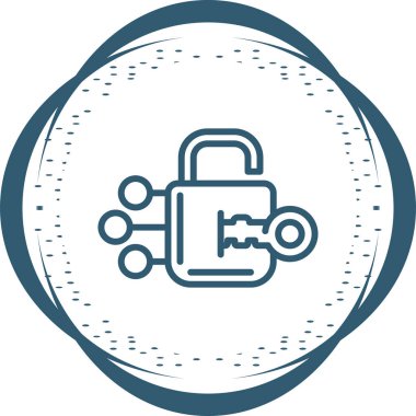 Asma kilit. Web simgesi basit illüstrasyon