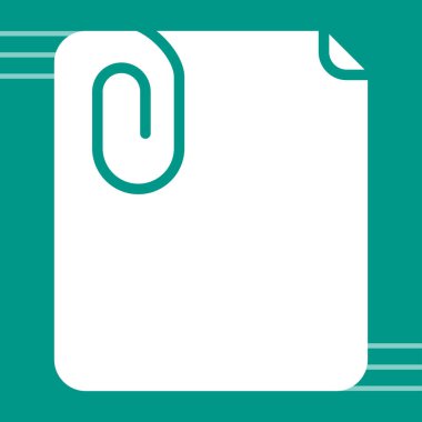 Kağıt ataç kağıt simgesi, vektör illüstrasyonu 