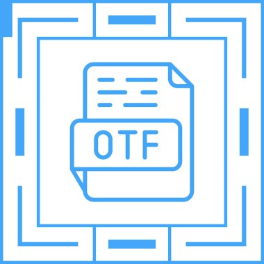 OTF dosya biçimi simgesi, vektör illüstrasyonu