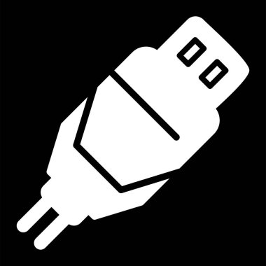 usb kablo simgesi, vektör illüstrasyonu basit tasarım