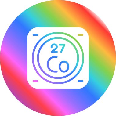 Periyodik tablonun metal kimyasal elementinin web illüstrasyonu