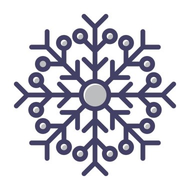 Kar Tanesi simgesi, basit web illüstrasyonu