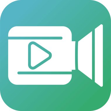 video kamera simgesi, vektör illüstrasyonu  