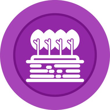 Göl web simgesi, basit vektör illüstrasyonu