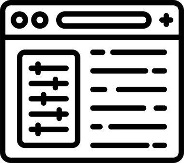 Ayarları satırı simgesi, vektör çizim 