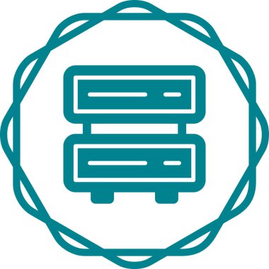 Sunucu. Web simgesi basit illüstrasyon 