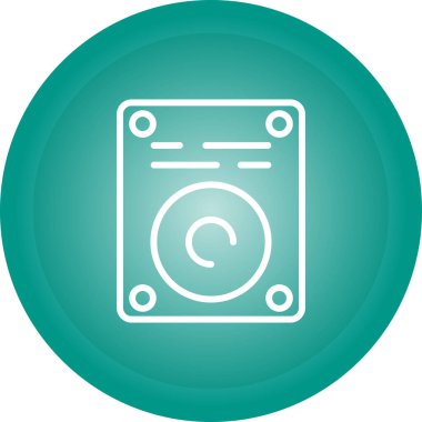 Harddrive web simgesi, basit vektör illüstrasyonu
