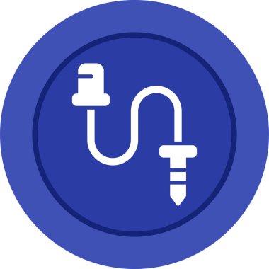 Kablo Jack web simgesi, basit illüstrasyon 