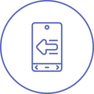 Sol oklu cep telefonu. Web simgesi vektör tasarımı