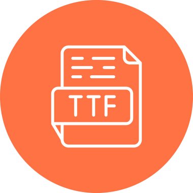 TTF file format icon, vector illustration clipart