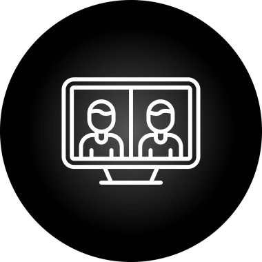 Telepresence simgesinin vektör illüstrasyonu 