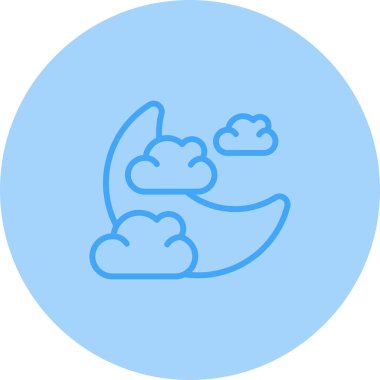 Ay ve bulutların vektör illüstrasyonu web simgesi