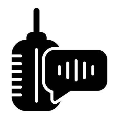 Mikrofon simgesi podcast konseptinin vektör illüstrasyonu