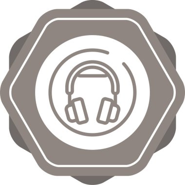 kulaklık simgesi web basit illüstrasyon