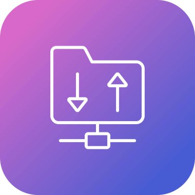 FTP sunucu simgesi, vektör illüstrasyonu. İzole edilmiş ftp veri sembolü. FTP transfer protokolü konsepti. 