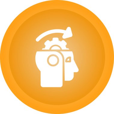 Makine öğrenme çizgisi simgesi, vektör illüstrasyonu 
