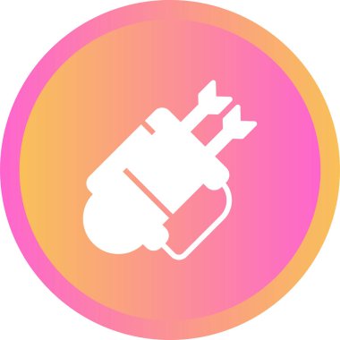 Oklarla dolu bir ok kılıfının basit simgesi, vektör illüstrasyonu