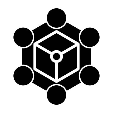 Blockchain ağı. Web simgesi basit illüstrasyon 