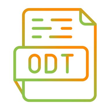 odt dosya biçimi simgesi, vektör illüstrasyonu