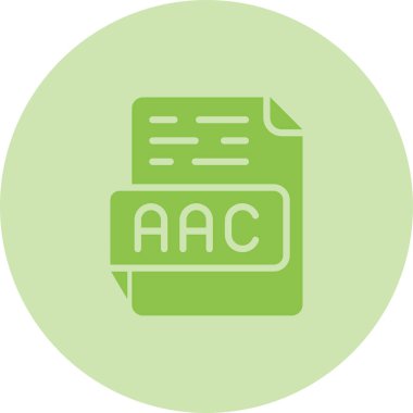 AAC dosya simgesinin beyaz arkaplan üzerindeki web için modern düz tasarımı