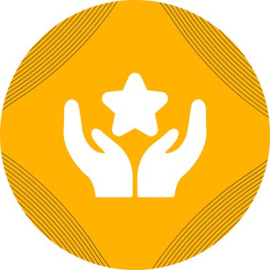 Eller simgesi olan yıldız, başarı konsepti vektör çizimi