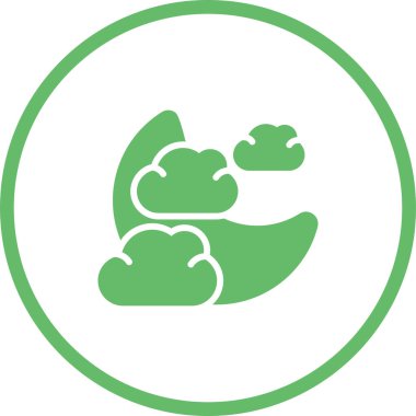 Ay ve bulutların vektör illüstrasyonu web simgesi
