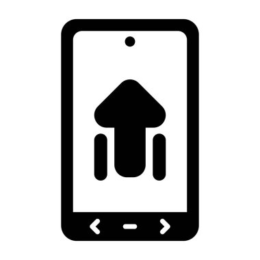 Oklu bir cep telefonu. Web simgesi vektör tasarımı