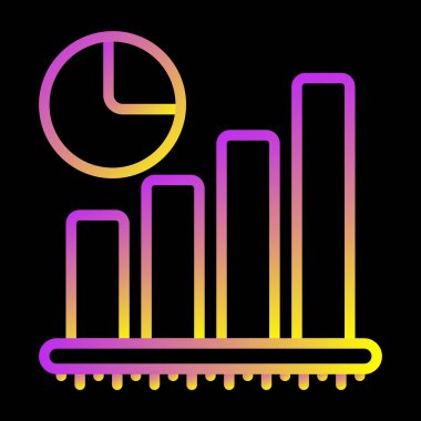 Grafik çubuğu simgesi, vektör illüstrasyonu basit tasarım