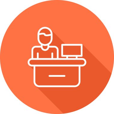 Yardım masası servis simgesi, vektör illüstrasyonu 