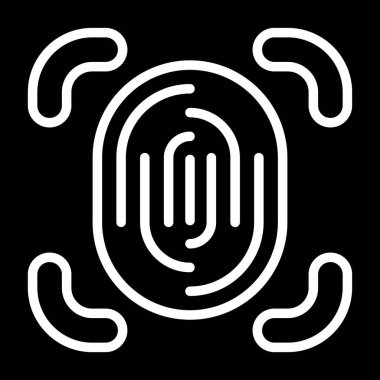 Parmak izi tarayıcısı. Web simgesi basit illüstrasyon