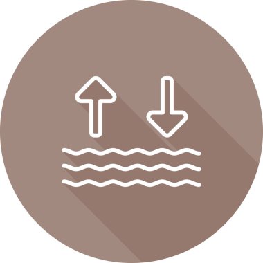 Dalgalar yukarı ve aşağı oklarla. Web simgesi basit illüstrasyon