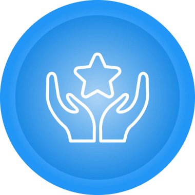 Eller simgesi olan yıldız, başarı konsepti vektör çizimi