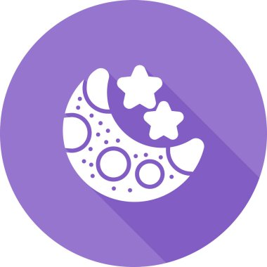 Ay ve yıldızların vektör illüstrasyonu web simgesi