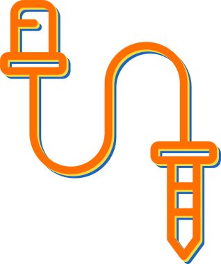 Kablo Jack web simgesi, basit illüstrasyon 