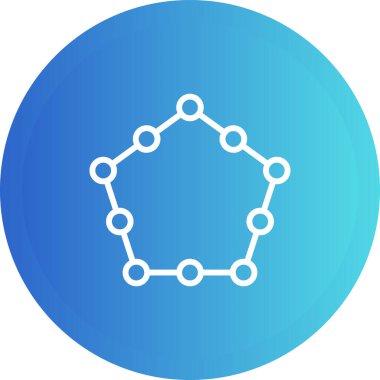 Yuvarlak köşeli altı köşeli simge ana hatlı vektör çizimi düz resim biçimi