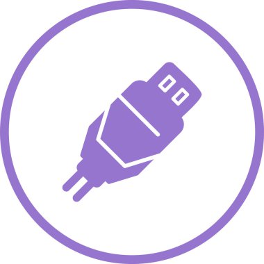 usb kablo simgesi, vektör illüstrasyonu basit tasarım