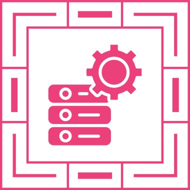 Veritabanı yönetimi. Web simgesi basit illüstrasyon