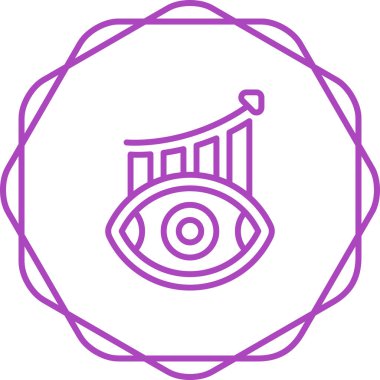 Tahminsel Analitik Göz Görme Simgesi Vektör İllüstrasyonu 